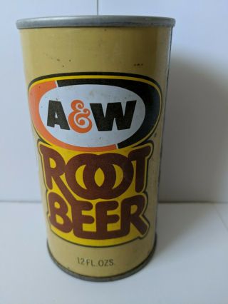 Vintage 1960’s A&w Root Beer Pull Tab Top Tin Soda Can