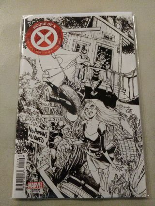 House Of X 1 B&w Party Sketch Variant Marvel 2019 Vf - Nm