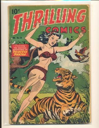Thrilling Comics 58 Poor Cond.  Tape On Cover & Interior,  Centerfold Detached