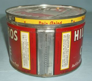 Vintage Hills Bros 1 Pound Coffee Can w/ Cannon Towel Advertising Lid 4