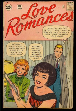 Love Romances 104 Kirby Cover Art Silver Age Marvel Comic 1963 Gd - Vg