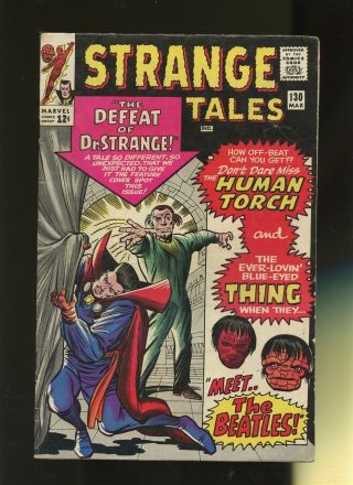 Strange Tales 130 Vg/fn 5.  0 1 Book Marvel,  1st Beatles,  Paul,  Ringo,  Etc Fantastic
