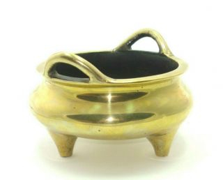 An 18th/19th Century Chinese Polished Bronze Tripod Censer or Incense Burner 5