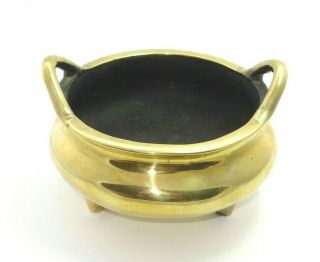 An 18th/19th Century Chinese Polished Bronze Tripod Censer or Incense Burner 6