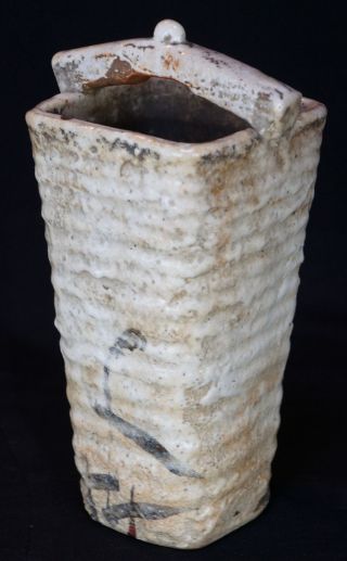 Japan minimalist Shinoyaki flower ceramic vase 1900s Japanese art craft 3