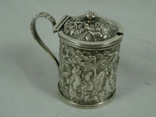Chinese Export Solid Silver Mustard Pot,  C1890,