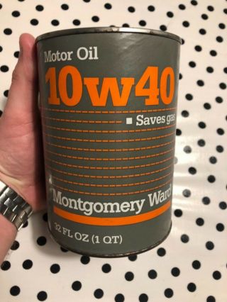 Vintage Montgomery Ward 10w 40 Motor Oil 1 Qt Cardboard Full Can