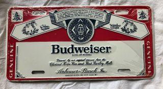 Vintage 1970s Budweiser King Of Beers Metal License Plate Anheuser Busch