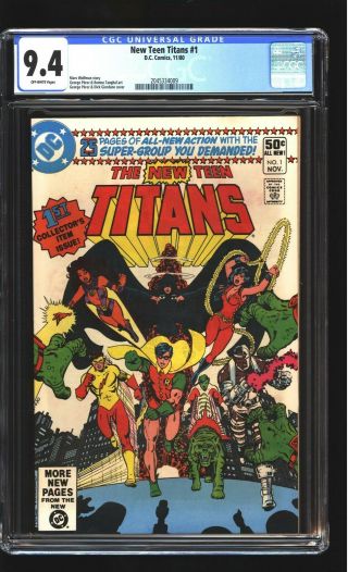 Teen Titans 1 Cgc 9.  4 Nm Robin Raven Cyborg Beast Boy George Perez Cover Dc