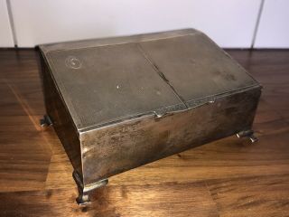 Fantastic Antique Solid Silver Jewellery Box - Engine Turned B 