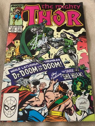 The Mighty Thor 410 Signed By Stan Lee Official Excelsior Hologram