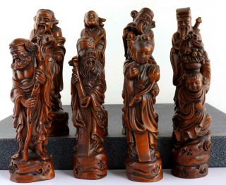 Collect Old Boxwood Hand - Carved Exorcism Eight Immortals Crossing The Sea Statue