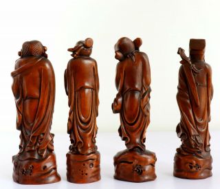 Collect Old Boxwood Hand - Carved Exorcism Eight Immortals Crossing The Sea Statue 3