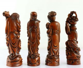 Collect Old Boxwood Hand - Carved Exorcism Eight Immortals Crossing The Sea Statue 4