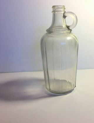 Heinz Paneled Bottle Glass Jug Clear W/ Handle Syrup Vinegar Oil Vintage Ka38