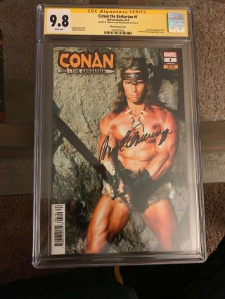 Arnold Schwarzenegger Signed Autograph Cgc 9.  8 Conan The Barbarian Photo Variant