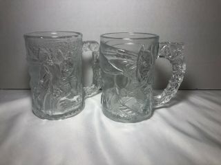 Batman & Robin " Batman Forever 1995 Mcdonalds Collector " 2 Glass Mugs
