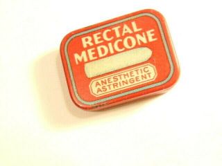 Vintage Rectal Medicone Anesthetic Astringent Can - With Old Suppository