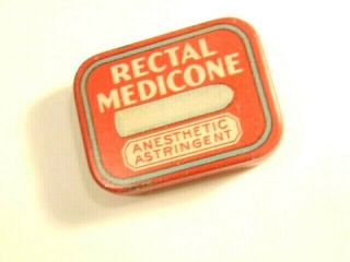 Vintage Rectal Medicone Anesthetic Astringent can - with old suppository 2