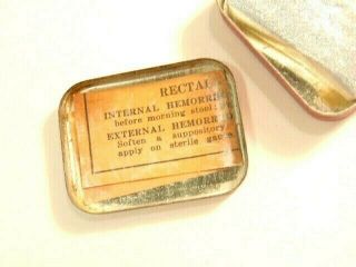 Vintage Rectal Medicone Anesthetic Astringent can - with old suppository 4