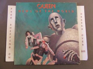 Queen News Of The World Issue Lp W/ Lyric Sleeve " We Are The Champions "