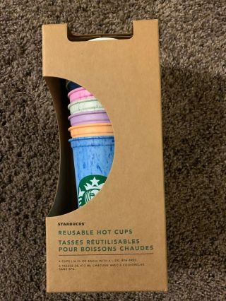Starbucks Reusable Hot Cups - Six Pack.  Not Color Changing.  In Hand.
