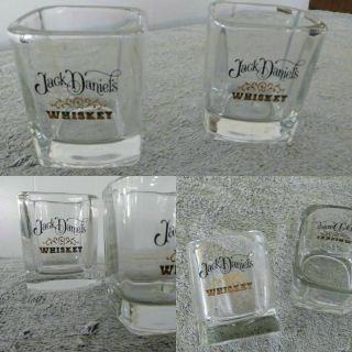 Jack Daniels Whiskey Square Tumbler Rocks Glasses Set Of 2