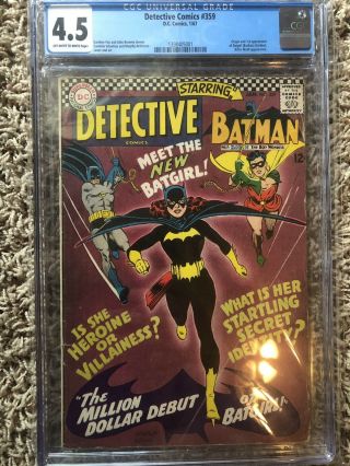 Detective Comics 359 Cgc 4.  5 (ow - W))  Origin & 1st Appearance Of Batgirl
