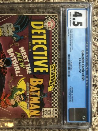 Detective Comics 359 CGC 4.  5 (Ow - W))  Origin & 1st Appearance of Batgirl 2