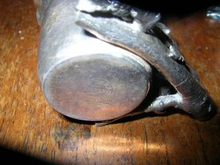 antique silver figural toothpick holder OWL leaves Hartford 2752 napkin ring 5