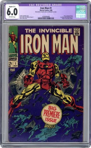 Iron Man (1st Series) 1 1968 Cgc 6.  0 Restored 2026600006