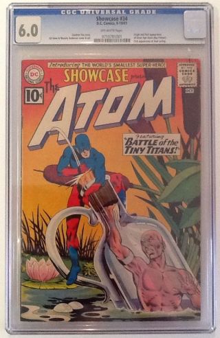 Showcase 34 Cgc 6.  0 Fn 1961 Ow Pages First Silver Atom