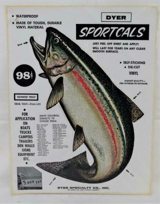 Nos Dyer Sportcals Die Cut Vinyl Waterproof Decal Sticker Rainbow Trout 12s - 5l