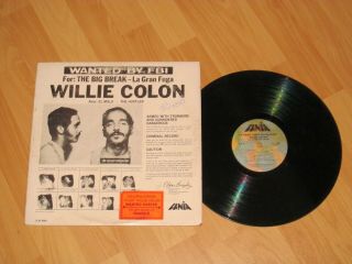 Willie Colon ‎– Wanted By Fbi / The Big Break - La Gran Fuga / Mono Fania Vg,  Lp