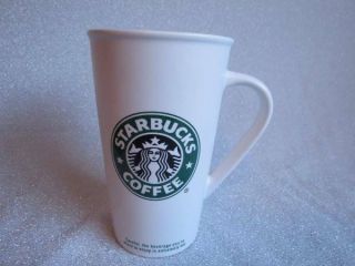 2006 Starbucks White 16 fl.  oz Ceramic Mug Cup with Green Mermaid Logo & Lid 2