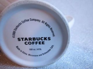 2006 Starbucks White 16 fl.  oz Ceramic Mug Cup with Green Mermaid Logo & Lid 3