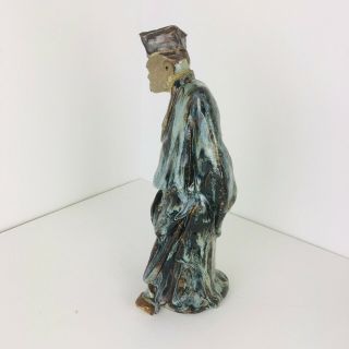 Vintage Chinese Clay Oriental Mudman Figure Statue Shiwan blue glaze Mud Man 3