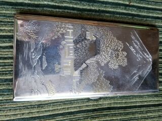 Sterling Silver Japanese Cigarette Case Circa Wwii