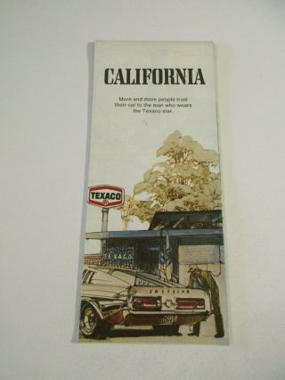 Vintage 1972 Texaco California State Highway Gas Station Travel Road Map Box X