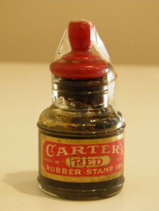 Carters Red Rubber Stamp Ink - Complete With Contents