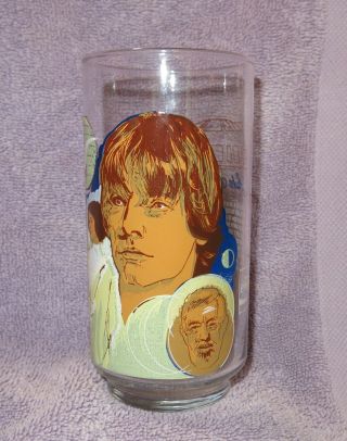 Vtg 1977 Star Wars Luke Skywalker Coca Cola Burger King Glass Lt Ed 2