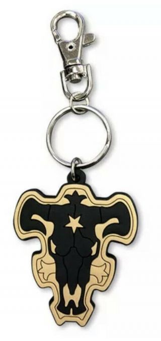 Legit Black Clover Authentic Anime Pvc Keychain Black Bull Logo Symbol