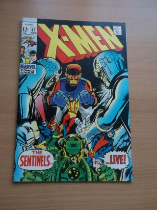 Marvel: X - Men 57,  Neal Adams Art,  Vs The Sentinels,  1969,  Vf - (7.  5)