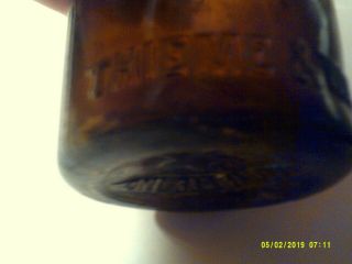 Vintage Thieme & Wagner Lafayette,  Ind.  Amber Beer Bottle 9 5/8 Inches Tall
