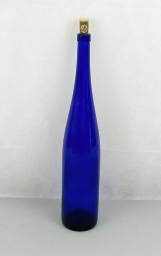 1.  5 L Cobalt Blue Glass Member ' s Mark 2017 Riesling Wine Bottle 19 Inches Tall 3