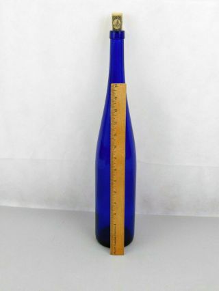 1.  5 L Cobalt Blue Glass Member ' s Mark 2017 Riesling Wine Bottle 19 Inches Tall 5