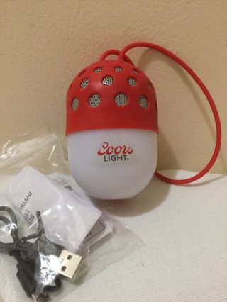 Coors Light Mini Led Bluetooth Speaker Hanging Red & White Audio Molson Beer