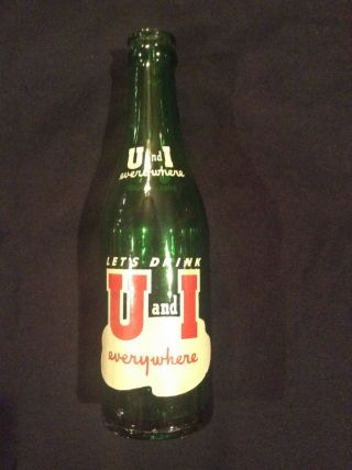 U And I Green Acl Soda Bottle The First Aid Syrup Company Of America