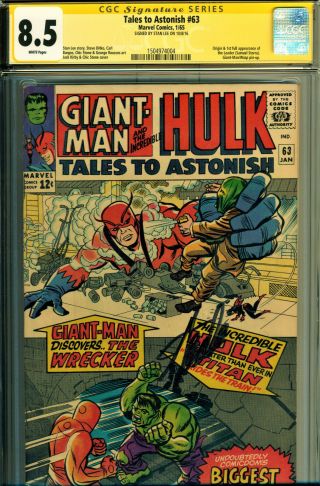 Tales To Astonish 63 Cgc 8.  5 Ss Signed By Stan Lee - Origin Of The Leader