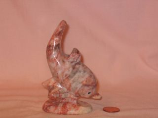 Granite Marble Stone Carved Dolphin Figurine
